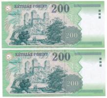 2002. 200Ft (2x) sorszámkövetők "FA 5168806 - FA 5168807" T:UNC
