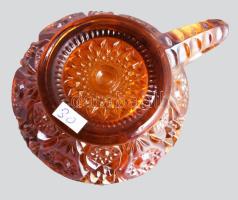 cca 1930 6 darab irizáló karneválüveg csésze, d: 9 cm