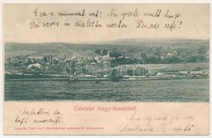 1907 Nagysomkút, Somcuta Mare; látkép. Szigethy Jenő festő fényképészeti műterméből / general view (fa)