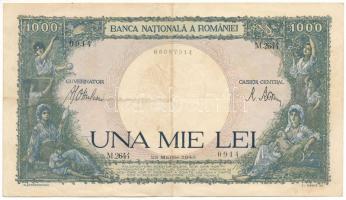 Románia 1943. március 23. 1000L T:F erős papír
Romania 1943. Mar. 23. 1000 Lei C:F strong paper
Kr...