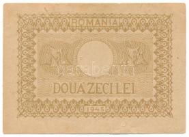 Románia 1945. 20L T:F
Romania 1945. 20 Lei C:F
Krause P#76