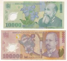 Románia 2000. 10.000L + 2001. 100.000L T:F Romania 2000. 10.000 Lei + 2001. 100.000 Lei C:F
