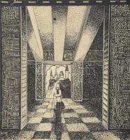 Lajos Ferenc (1912-1998): Hüvelyk Matyi 8 db grafika. Tus, papír, jelezve. 16x17 cm, 38x9 cm méretek...