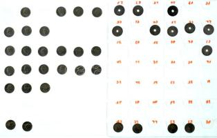 Vegyes 95db-os érmetétel fillér és forint, berakólapon 2f-1Ft T:vegyes