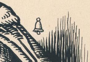 Haranghy Jenő (1894-1951): A királyi család. Tus, papír, jelzett. 13x21 cm