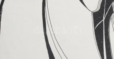 Lajos Ferenc (1912-1998): Könyörgők. Tus, papír, jelezve. 38x27 cm paszpartuban