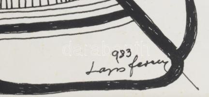 Lajos Ferenc (1912-1998): Könyörgők. Tus, papír, jelezve. 38x27 cm paszpartuban