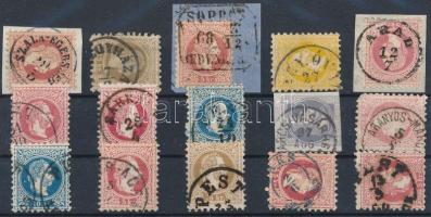 1867 15 db bélyeg közte szép / olvasható bélyegzések