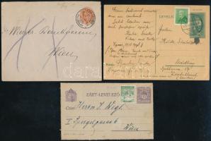 14 db régi futott díjjegyes