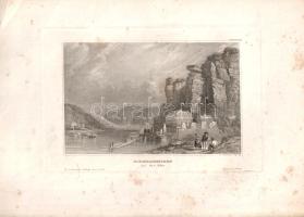 [Metszet] Hirmkretschen an der Elbe. Christian Daumerlang acélmetszetű látképe a Meyer's Universum nevű német topográfiai sorozat 4. kötetéből (1837). Hildburghausen, [1837]. Druck und Verlag vom Bibliographisches Institut. Acélmetszet, mérete: 100x150 mm egy 190x270 mm méretű lapon. Látképünk az 1833-1860 között 21 kötetben megjelent német nyelvű, illusztrált topográfiai műben, a Meyer's Universumban jelent meg, mely az öt kontinens nevezetes természeti, építészeti és néprajzi látnivalóiból szemezget: városokat, piacokat, várakat, kastélyokat, templomokat, parkokat, sétatereket, fürdőket, kaszárnyákat, parlamenteket, börzéket éppúgy ismertet, mint öblöket, sziklameredélyek alatt megbújó házakat, hegytetőt uraló várromokat, folyóparti népi jeleneteket és hasonlókat. Az ismertető szövegekhez mellékelt, építészeti, tájépítészeti és néprajzi pontosságra törekvő veduták (látképek) megkapó szögből dolgozzák ki a látványt. Az előtérben a korabeli városi és vidéki élet tipikus jelenetei zajlanak, a tó környéki sétától a folyami kikötés esetéig, az ökörhajtástól a piknikezésig; a zsánerképek egyben a korabeli öltözködési és viselkedési normát is megörökítik. Látképünk a Csehország és Szászország határán húzódó Elba-parti település, Hrensko (Herrnkretschen) látványát örökíti meg, az elbai vízi élet és a helyi népélet részleteivel. A látványos sziklák alatt megbújó vámházon és a kitűnő, több emeletes fogadón kívül a településen semmi említésre méltó nincs (írja kötetünk), a környékről azonban kiváló séta- és túra utak nyílnak Szász-Svájc rengetegébe. A hegyvidéki környezet ellenére a vámfeladatot betöltő apró település Csehország legmélyebben fekvő települése, az Elba itt vágja magát keresztül a hegységen, hogy szász, majd alsószász vidékeken át elérje a tengert. Látképünk a Meyer-sorozat 4. kötetének 124. oldalához tartozik. A lapszélen apró foxing. Jó állapotú lap.