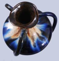 Osztrák aventurin mázas kerámia váza, jelzés nélkül, restaurált, m: 19 cm