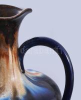 Osztrák aventurin mázas kerámia váza, jelzés nélkül, restaurált, m: 19 cm