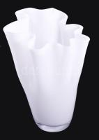 Murano tejüveg fazoletto váza, hibátlan, m: 25,5 cm