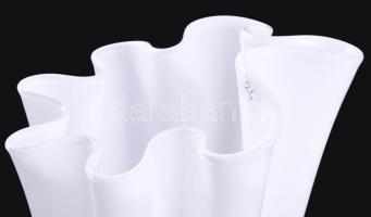 Murano tejüveg fazoletto váza, hibátlan, m: 25,5 cm