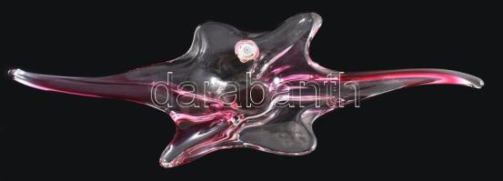 Val St. Lambert kínáló asztaldísz, címkével jelzett, 65x22 cm