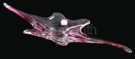 Val St. Lambert kínáló asztaldísz, címkével jelzett, 65x22 cm