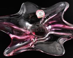 Val St. Lambert kínáló asztaldísz, címkével jelzett, 65x22 cm