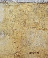 Dréher János (1952-): Változás I. Beton, Vegyes technika, fa, jelezve jobbra lent. Hátoldalán autogr...