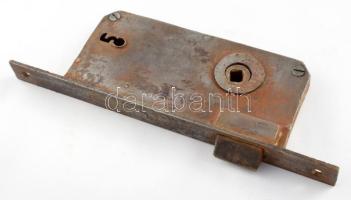 Régi kovácsolt bevésőzár, h: 25 cm