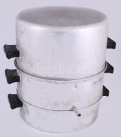 Retro orosz alumínium gyümölcslékészítő, pároló, konzerváló, leírással, m: 34 cm