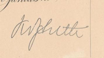 1908 Kossuth Ferenc (1841-1914) kereskedelemügyi miniszter autográf aláírása kivágáson