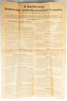 1924 A bortörvény fontosabb rendelkezéseinek kivonata nagy méretű plakát. Hajtva, jó állapotban 35x55 cm