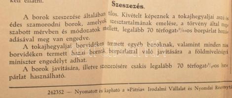 1924 A bortörvény fontosabb rendelkezéseinek kivonata nagy méretű plakát. Hajtva, jó állapotban 35x5...