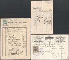 ca 1900 3 db reklámos, fejléces számla: Nagykőrös, Budapest