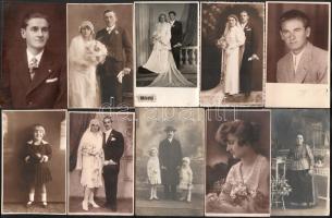 Fotólapok, műtermi felvételek, csoportok stb. vegyes műtermekből, 27 db, 9×13 cm
