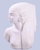 Világhy Árpád (1960- ): Egyiptomi nő, biszkvit porcelán, jelzés nélkül, kopottsággal, m: 21 cm