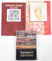 3 db művészeti könyv és katalógus: Fenyvesi Félix Lajos: Vásárhelyi képírók. Szeged, 2003, Lazi. Kiadói kartonált papírkötés. + Német József 1928-1994. Emlékkiállítás. Szerk.: Nagy Imre. Szeged, 2000, Csongrád Megyei Múzeumok Igazgatósága. Kiadói papírkötés. + 55. Vásárhelyi Őszi Tárlat. Szerk.: Nagy Imre. Hódmezővásárhely, 2008, Tornyai János Múzeum és Közművelődési Központ. Kiadói papírkötés.