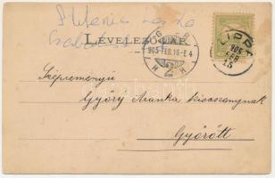 1905 Lippa, Lipova; Magyar király szálloda, Polgári és kereskedelmi iskola. Krivány György kiadása /...