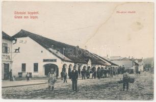 1916 Lippa, Lipova; Fő utca, Török ház, Joanovits Demeter üzlete / main street, shops (r)