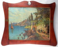 Szecessziós képkeret, üvegezett, 43x57 cm