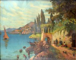 Szecessziós képkeret, üvegezett, 43x57 cm