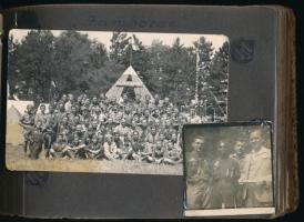 Fotóalbum katonai őrnaszád, cserkész fotókkal: Jamboree, "csakzó" csapat, jutasi tábor, os...