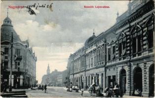 1906 Nagyvárad, Oradea; Kossuth Lajos utca, Weisz Mór, Wechsler Adolf és Társa üzlete. D.K. Bp. / street view, shops (EK)