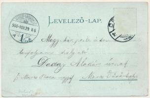 1900 Dés, Dej; Szt. Ferenc rendiek palotája, református templom, Millenniumi szobor (1919-ben ledönt...