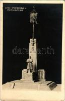 1943 Ditró, Gyergyóditró, Gyó-Ditró, Ditrau; Országzászló és hősök emlékműve 1914-1918 / Hungarian flag and Heroes' monument. photo (EK)
