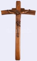 cca 1940/50 Gazdagon faragott kereszt, 40x24 cm