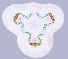 Aich szecessziós hármas tagolású tálca, jelzett, kis kopással, 25x29 cm