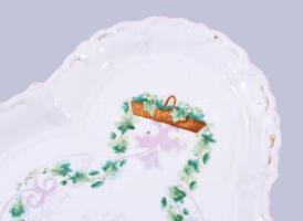 Aich szecessziós hármas tagolású tálca, jelzett, kis kopással, 25x29 cm