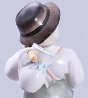 Zsolnay Vízhordó fiú. Terv.: Sinkó András. Jelzett, minimális kopással, m: 18 cm