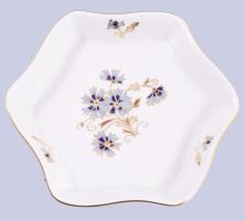 Zsolnay búzavirág mintás kínáló. Jelzett, hibátlan, d: 21 cm