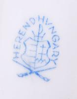 Herendi Viktória mintás levél alakú tálka, jelzett, hibátlan, 15x8,5 cm