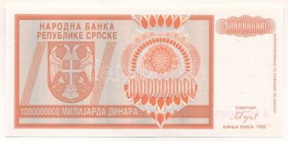 Bosznia-Hercegovina / Szerb Köztársaság / Banja Luka 1993. 1.000.000.000D minta bankjegy "SPECI...