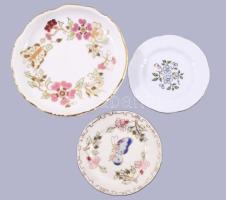 Zsolnay 3 darab ékszeres tálka, közte pillangó mintás d: 12 cm alatt