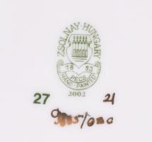 Zsolnay 3 darab ékszeres tálka, közte pillangó mintás d: 12 cm alatt