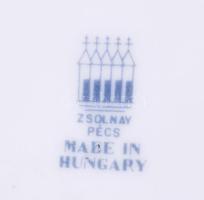 Zsolnay 3 darab ékszeres tálka, közte pillangó mintás d: 12 cm alatt