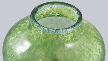 Karcag Berekfürdői krakléüveg váza, hibátlan, m:13,5 cm